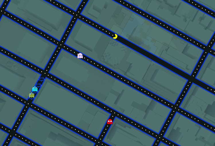 Pac-Man en Google Maps