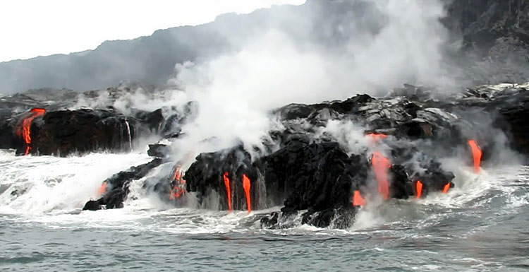 Maravilla de la lava volcánica en Big Island Hawaii